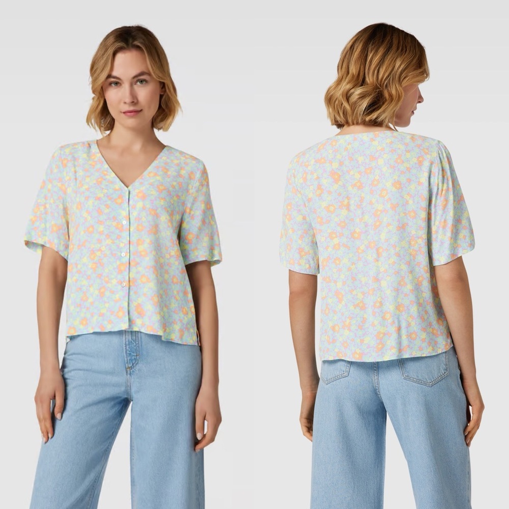 Jake’s | Floral Print Button Front Boxy Blouse Women’s Size 10 NEW